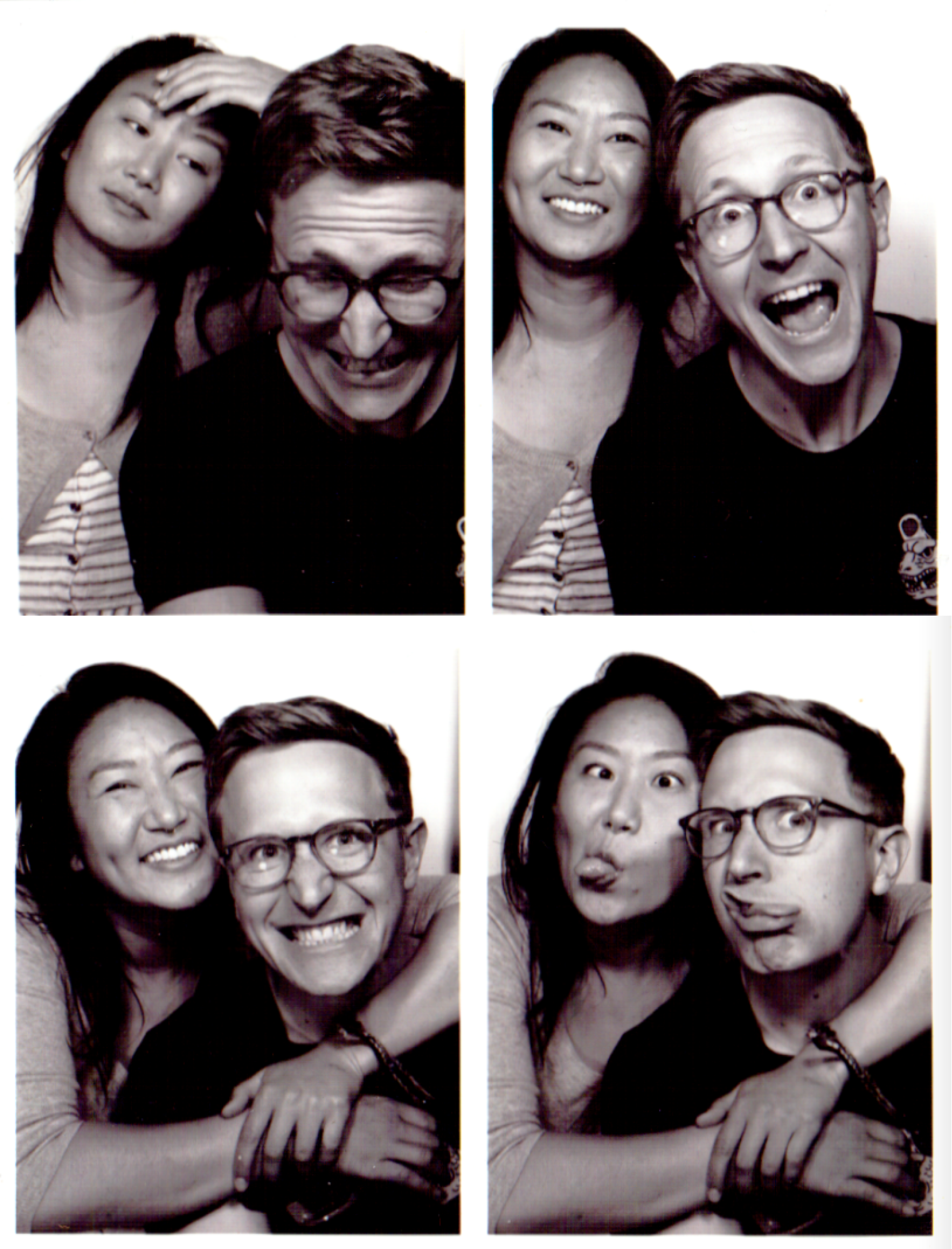 Matt and Ashley being cute dorks in a photobooth