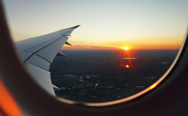 View from an airplane window
