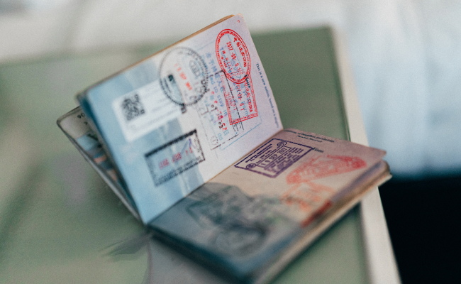 Photo of passport with stamps